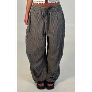 BRONZE SNAKE BronzeSnake Lavinia Cargo Pant Grey Stripe Wide Leg 8 / Small